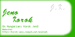 jeno korok business card