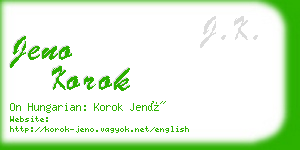 jeno korok business card